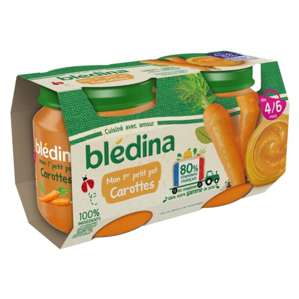 Petit pot Blédina 4 à 6 mois Carottes - 2x130g