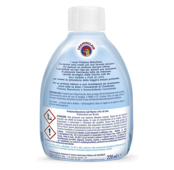 CHANTECLAIR Adoucisseur Sels de mer/lotus - 1 litre concentré 50 Lavages – Image 2