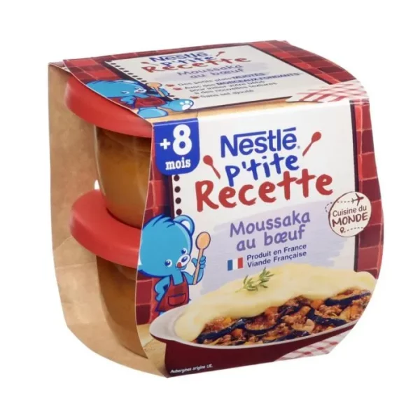 Petit pot P'tite recette Nestlé Moussaka de boeuf - 2x200g
