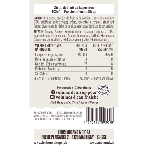 Sirop MORAND Fruit de la Passion 100cl – Image 2