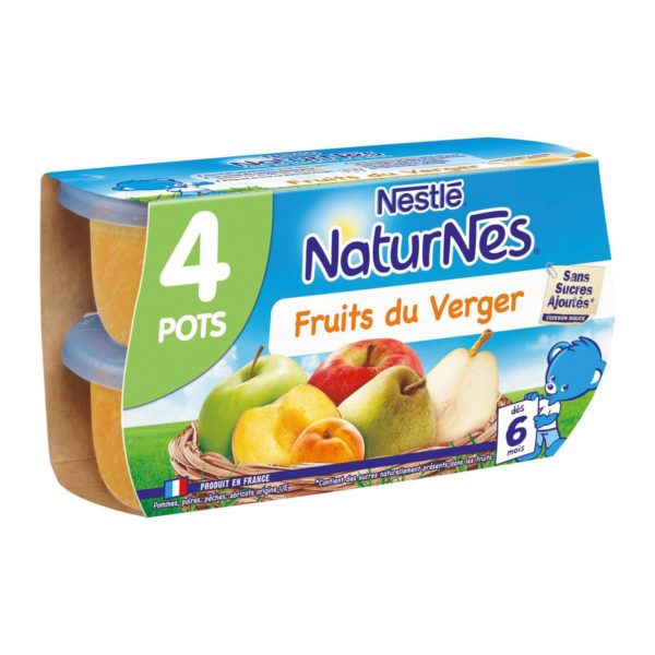 Purée Naturnes Nestlé fruits du verger dès 6 mois - 4x130g