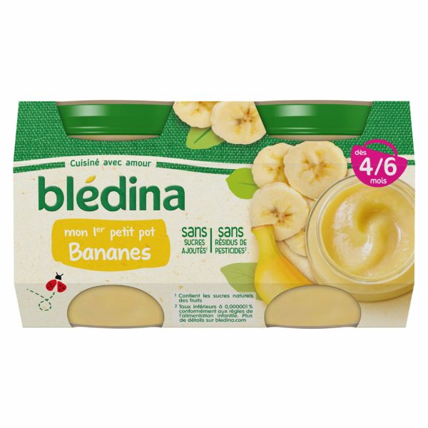 Petit pot bébé Blédina 4-6 mois bananes - 2x130g