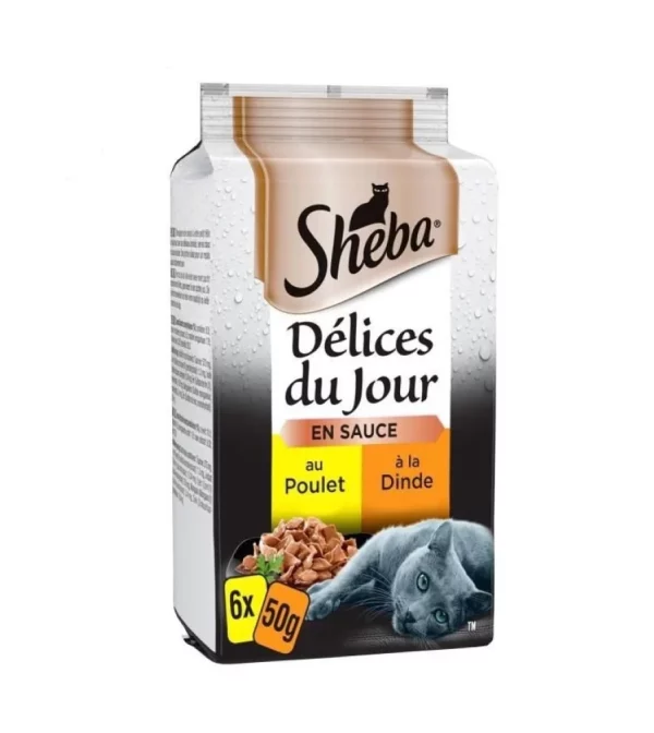 Sachets repas pour chats Sheba Volaille - 6x50g