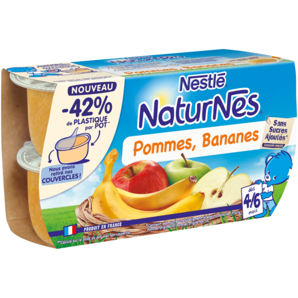 Purée Naturnes Nestlé Pommes, bananes dès 4 mois - 4x130g