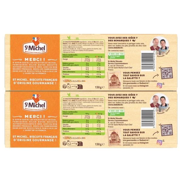 Biscuits galettes au bon beurre St-Michel - 2x130g – Image 2