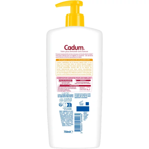 Crème douche surgras karité Cadum - 750ml – Image 2