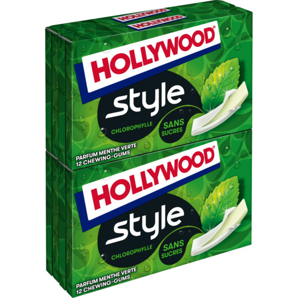 Chewing-gum Hollywood Style menthe verte sans sucres - 92g