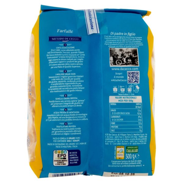 De Cecco Farfalle n° 93 - 500g – Image 2
