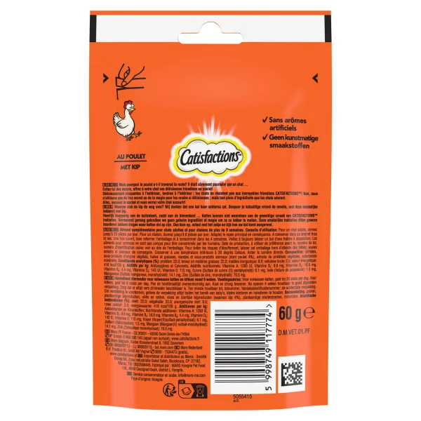 Friandise pour chat au poulet CATISFACTIONS - 60g – Image 2