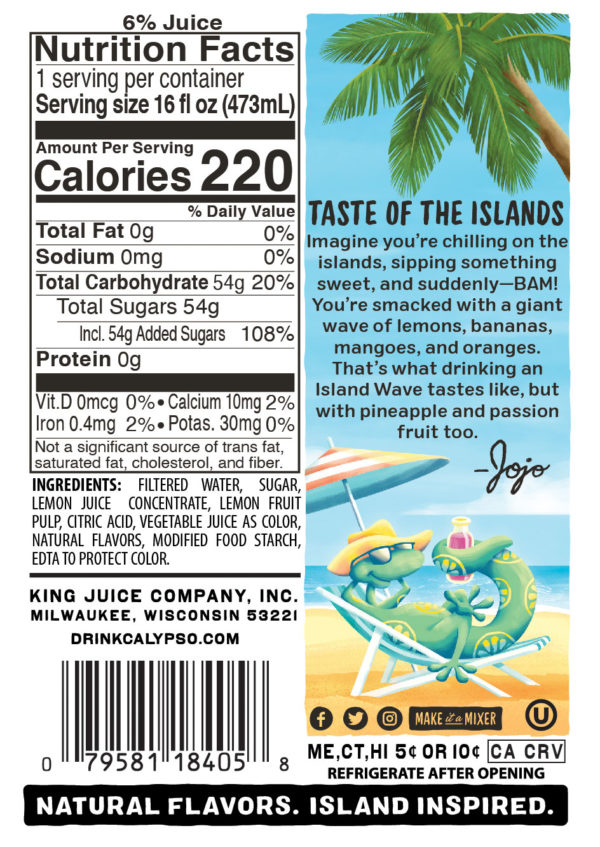 Calypso Island Wave Lemonade - 500ml – Image 2