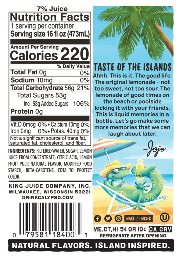 Calypso Original Lemonade - 500ml – Image 2