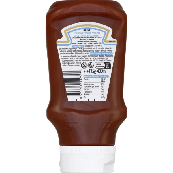 Ketchup Heinz s/s sucre - 425g – Image 2