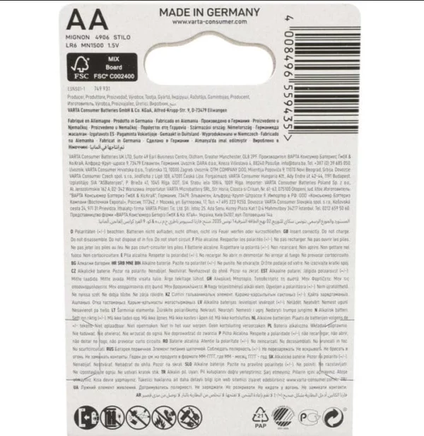 Varta Piles AA Lr03 Longlife – Image 2