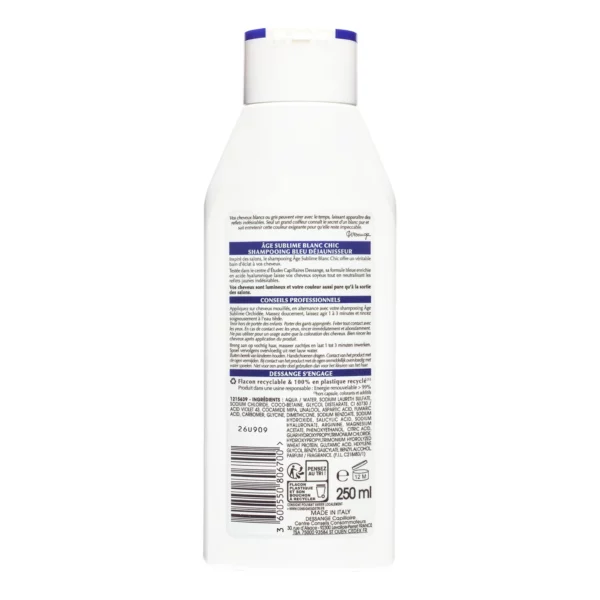 Dessange Shampoing Bleu Age Blanc Chic Cheveux - 250ml – Image 2